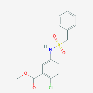 molecular formula C15H14ClNO4S B4598395 methyl 5-[(benzylsulfonyl)amino]-2-chlorobenzoate 