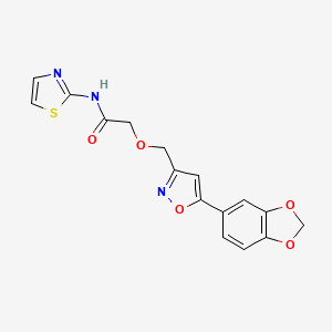 molecular formula C16H13N3O5S B4598421 2-{[5-(1,3-benzodioxol-5-yl)-3-isoxazolyl]methoxy}-N-1,3-thiazol-2-ylacetamide 