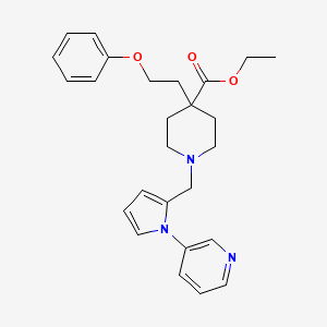 molecular formula C26H31N3O3 B4598440 ethyl 4-(2-phenoxyethyl)-1-{[1-(3-pyridinyl)-1H-pyrrol-2-yl]methyl}-4-piperidinecarboxylate 