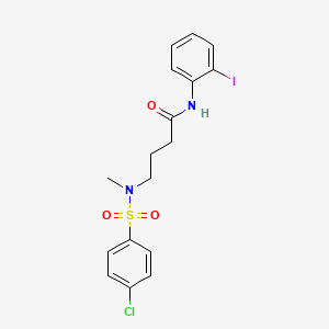 molecular formula C17H18ClIN2O3S B4598455 4-[[(4-chlorophenyl)sulfonyl](methyl)amino]-N-(2-iodophenyl)butanamide 