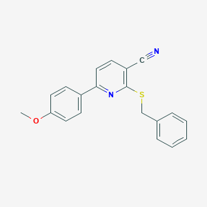 molecular formula C20H16N2OS B459847 2-(Benzylsulfanyl)-6-(4-methoxyphenyl)nicotinonitrile CAS No. 488796-78-7