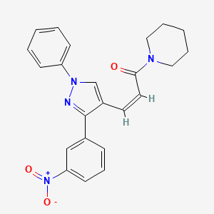 1-{3-[3-(3-nitrophenyl)-1-phenyl-1H-pyrazol-4-yl]acryloyl}piperidine