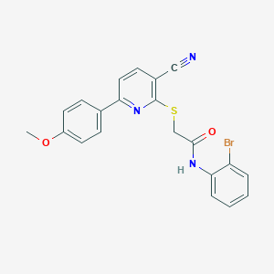 molecular formula C21H16BrN3O2S B459851 N-(2-bromophenyl)-2-[3-cyano-6-(4-methoxyphenyl)pyridin-2-yl]sulfanylacetamide CAS No. 445269-30-7