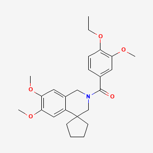 (6,7-Dimethoxyspiro[1,3-dihydroisoquinoline-4,1'-cyclopentane]-2-yl)-(4-ethoxy-3-methoxyphenyl)methanone