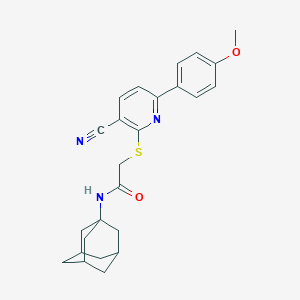 N-(1-adamantyl)-2-[3-cyano-6-(4-methoxyphenyl)pyridin-2-yl]sulfanylacetamide