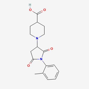 1-[1-(2-methylphenyl)-2,5-dioxo-3-pyrrolidinyl]-4-piperidinecarboxylic acid