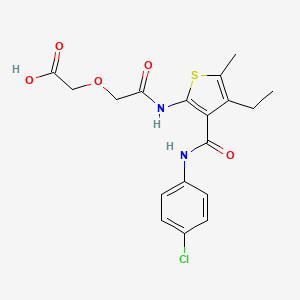 2-[2-({3-[(4-CHLOROANILINO)CARBONYL]-4-ETHYL-5-METHYL-2-THIENYL}AMINO)-2-OXOETHOXY]ACETIC ACID