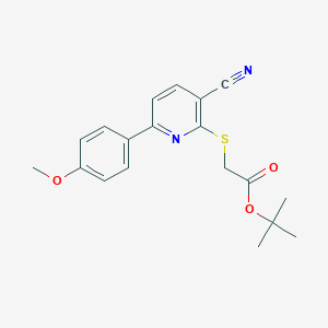 Tert-butyl {[3-cyano-6-(4-methoxyphenyl)pyridin-2-yl]sulfanyl}acetate