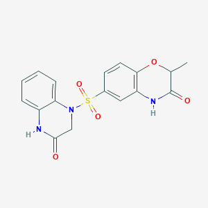 molecular formula C17H15N3O5S B4598577 2-methyl-6-[(3-oxo-3,4-dihydroquinoxalin-1(2H)-yl)sulfonyl]-2H-1,4-benzoxazin-3(4H)-one 