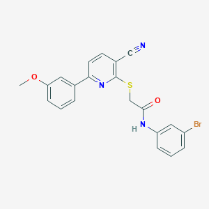 molecular formula C21H16BrN3O2S B459859 N-(3-bromophenyl)-2-{[3-cyano-6-(3-methoxyphenyl)pyridin-2-yl]sulfanyl}acetamide 