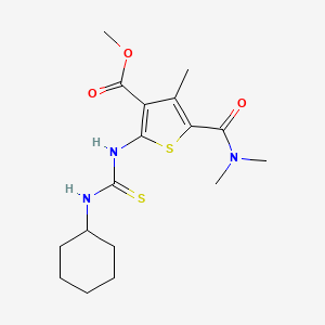 molecular formula C17H25N3O3S2 B4598640 methyl 2-{[(cyclohexylamino)carbonothioyl]amino}-5-[(dimethylamino)carbonyl]-4-methyl-3-thiophenecarboxylate 