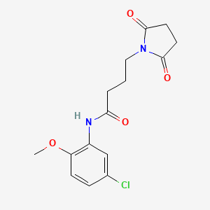 molecular formula C15H17ClN2O4 B4598644 N-(5-chloro-2-methoxyphenyl)-4-(2,5-dioxo-1-pyrrolidinyl)butanamide 