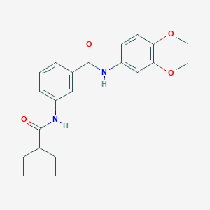 N-(2,3-dihydro-1,4-benzodioxin-6-yl)-3-[(2-ethylbutanoyl)amino]benzamide