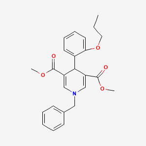 molecular formula C25H27NO5 B4598654 dimethyl 1-benzyl-4-(2-propoxyphenyl)-1,4-dihydro-3,5-pyridinedicarboxylate 