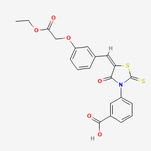 molecular formula C21H17NO6S2 B4598661 3-{5-[3-(2-ethoxy-2-oxoethoxy)benzylidene]-4-oxo-2-thioxo-1,3-thiazolidin-3-yl}benzoic acid 