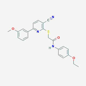2-{[3-cyano-6-(3-methoxyphenyl)-2-pyridinyl]sulfanyl}-N-(4-ethoxyphenyl)acetamide