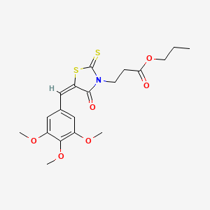 molecular formula C19H23NO6S2 B4598682 propyl 3-[4-oxo-2-thioxo-5-(3,4,5-trimethoxybenzylidene)-1,3-thiazolidin-3-yl]propanoate 