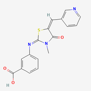 3-{[3-methyl-4-oxo-5-(3-pyridinylmethylene)-1,3-thiazolidin-2-ylidene]amino}benzoic acid