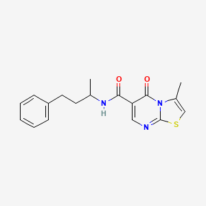 3-methyl-N-(1-methyl-3-phenylpropyl)-5-oxo-5H-[1,3]thiazolo[3,2-a]pyrimidine-6-carboxamide