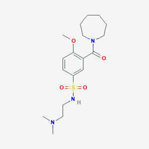 3-(1-azepanylcarbonyl)-N-[2-(dimethylamino)ethyl]-4-methoxybenzenesulfonamide