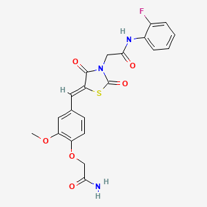 2-{5-[4-(2-amino-2-oxoethoxy)-3-methoxybenzylidene]-2,4-dioxo-1,3-thiazolidin-3-yl}-N-(2-fluorophenyl)acetamide