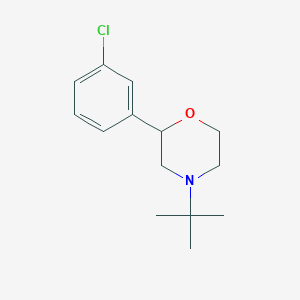 molecular formula C14H20ClNO B045988 4-Tert-butyl-2-(3-chlorophenyl)morpholine CAS No. 119491-99-5