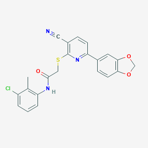 2-{[6-(1,3-benzodioxol-5-yl)-3-cyanopyridin-2-yl]sulfanyl}-N-(3-chloro-2-methylphenyl)acetamide