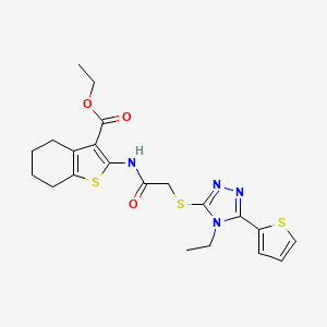 ethyl 2-[({[4-ethyl-5-(2-thienyl)-4H-1,2,4-triazol-3-yl]thio}acetyl)amino]-4,5,6,7-tetrahydro-1-benzothiophene-3-carboxylate