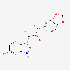 molecular formula C17H11FN2O4 B4598855 N-1,3-benzodioxol-5-yl-2-(6-fluoro-1H-indol-3-yl)-2-oxoacetamide 