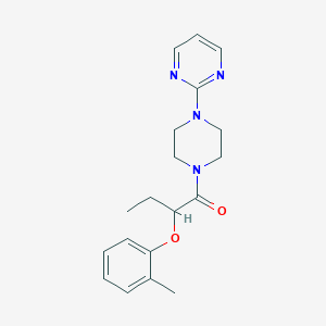 molecular formula C19H24N4O2 B4598862 2-{4-[2-(2-methylphenoxy)butanoyl]-1-piperazinyl}pyrimidine 