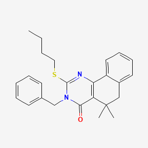 3-benzyl-2-(butylthio)-5,5-dimethyl-5,6-dihydrobenzo[h]quinazolin-4(3H)-one