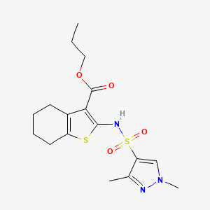 propyl 2-{[(1,3-dimethyl-1H-pyrazol-4-yl)sulfonyl]amino}-4,5,6,7-tetrahydro-1-benzothiophene-3-carboxylate