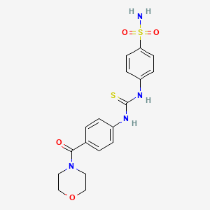 molecular formula C18H20N4O4S2 B4598911 4-[({[4-(4-morpholinylcarbonyl)phenyl]amino}carbonothioyl)amino]benzenesulfonamide 