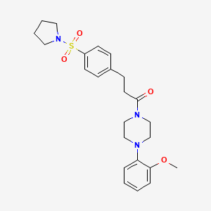 1-[4-(2-METHOXYPHENYL)PIPERAZIN-1-YL]-3-[4-(PYRROLIDINE-1-SULFONYL)PHENYL]PROPAN-1-ONE