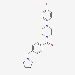 molecular formula C22H26FN3O B4598924 1-(4-fluorophenyl)-4-[4-(1-pyrrolidinylmethyl)benzoyl]piperazine 