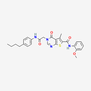 3-[2-(4-butylanilino)-2-oxoethyl]-N-(2-methoxyphenyl)-5-methyl-4-oxothieno[2,3-d]pyrimidine-6-carboxamide