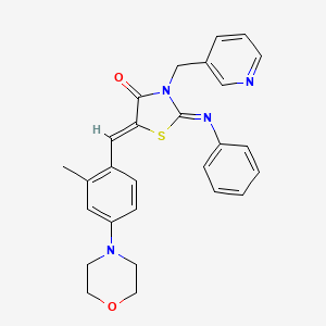 5-[2-methyl-4-(4-morpholinyl)benzylidene]-2-(phenylimino)-3-(3-pyridinylmethyl)-1,3-thiazolidin-4-one