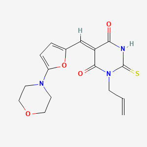 molecular formula C16H17N3O4S B4598940 1-allyl-5-{[5-(4-morpholinyl)-2-furyl]methylene}-2-thioxodihydro-4,6(1H,5H)-pyrimidinedione 