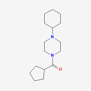 molecular formula C16H28N2O B4598941 1-环己基-4-(环戊基羰基)哌嗪 