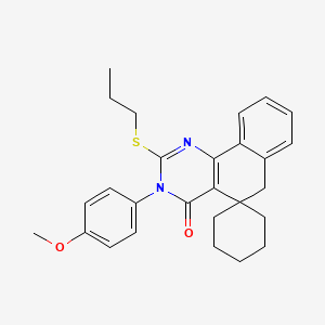 molecular formula C27H30N2O2S B4598963 3-(4-甲氧基苯基)-2-(丙硫基)-3H-螺[苯并[h]喹唑啉-5,1'-环己烷]-4(6H)-酮 