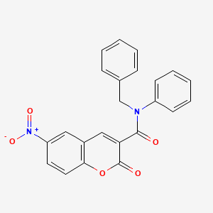 molecular formula C23H16N2O5 B4598968 N-benzyl-6-nitro-2-oxo-N-phenyl-2H-chromene-3-carboxamide 