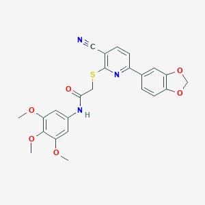 molecular formula C24H21N3O6S B459898 2-{[6-(1,3-benzodioxol-5-yl)-3-cyanopyridin-2-yl]sulfanyl}-N-(3,4,5-trimethoxyphenyl)acetamide CAS No. 488843-19-2