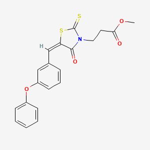 methyl 3-[(5E)-4-oxo-5-[(3-phenoxyphenyl)methylidene]-2-sulfanylidene-1,3-thiazolidin-3-yl]propanoate