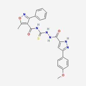 N~4~-[(2-{[5-(4-METHOXYPHENYL)-1H-PYRAZOL-3-YL]CARBONYL}HYDRAZINO)CARBOTHIOYL]-5-METHYL-3-PHENYL-4-ISOXAZOLECARBOXAMIDE