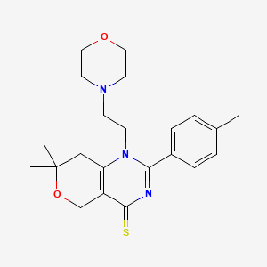 7,7-dimethyl-2-(4-methylphenyl)-1-[2-(4-morpholinyl)ethyl]-1,5,7,8-tetrahydro-4H-pyrano[4,3-d]pyrimidine-4-thione