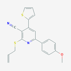 molecular formula C20H16N2OS2 B459904 2-(Allylsulfanyl)-6-(4-methoxyphenyl)-4-thien-2-ylnicotinonitrile 