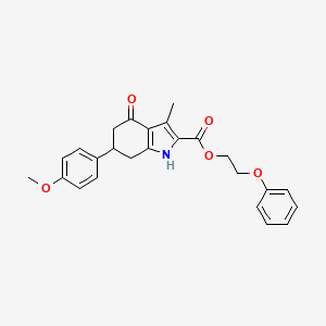 2-phenoxyethyl 6-(4-methoxyphenyl)-3-methyl-4-oxo-4,5,6,7-tetrahydro-1H-indole-2-carboxylate