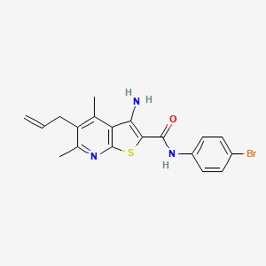 molecular formula C19H18BrN3OS B4599050 5-烯丙基-3-氨基-N-(4-溴苯基)-4,6-二甲基噻吩并[2,3-b]吡啶-2-甲酰胺 