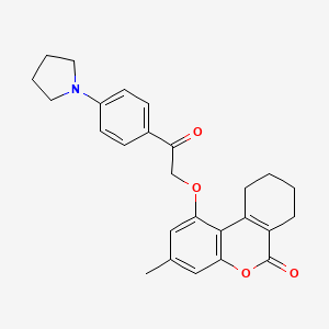 3-methyl-1-{2-oxo-2-[4-(1-pyrrolidinyl)phenyl]ethoxy}-7,8,9,10-tetrahydro-6H-benzo[c]chromen-6-one