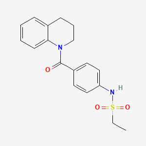 molecular formula C18H20N2O3S B4599094 N-[4-(3,4-二氢-1(2H)-喹啉甲酰基)苯基]乙磺酰胺 